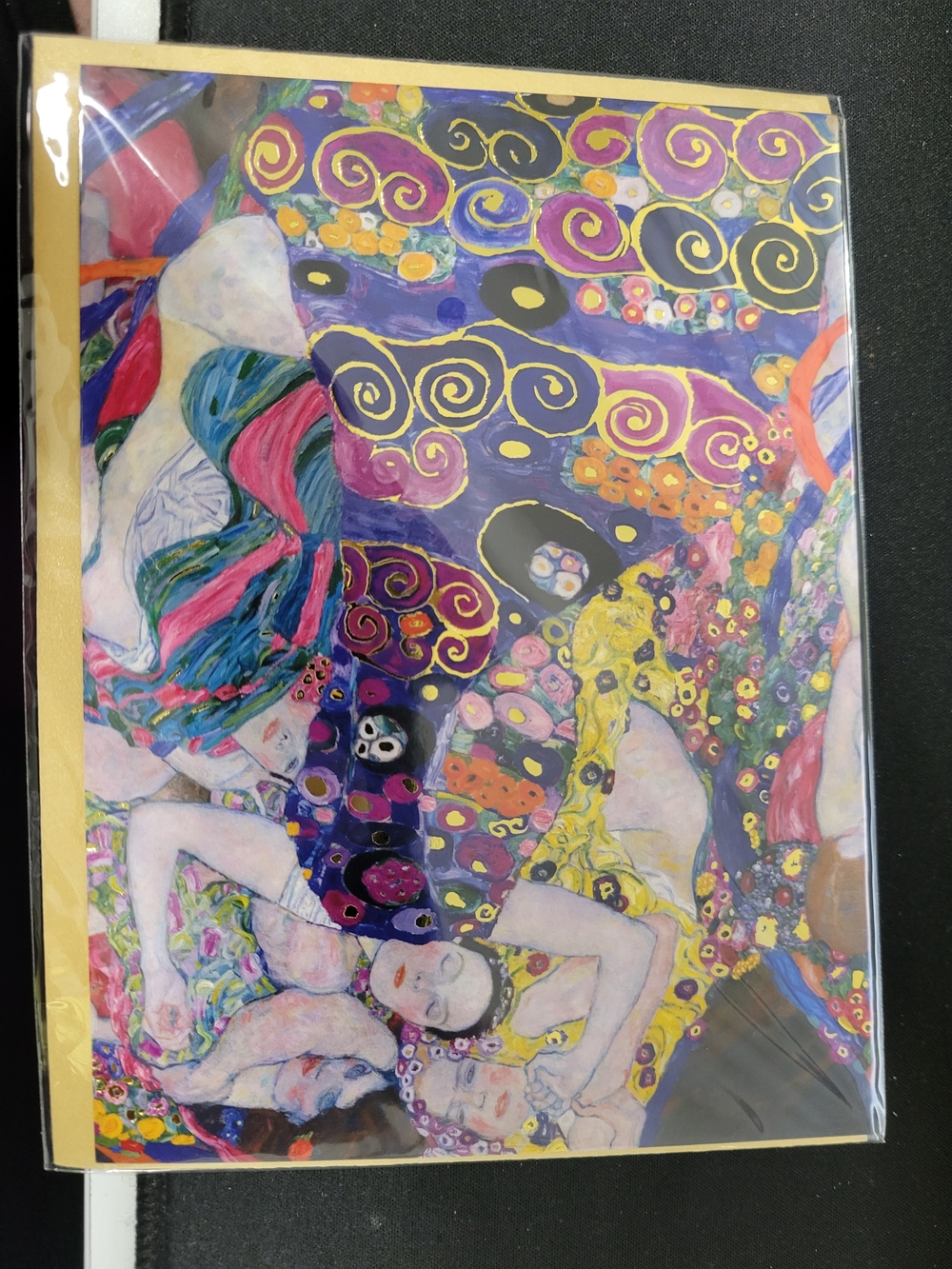 Blank Greeting Card And Envelope Of Gustav Klimts The Maiden Or The Virgin